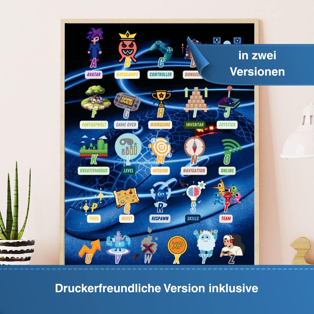 Knirpsies Gaming Alphabet Lernposter